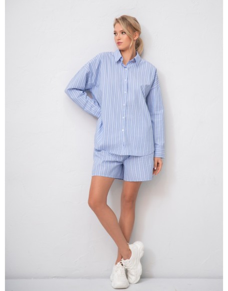 Пижама женская (Рубашка+шорты) Indefini 4135TQP