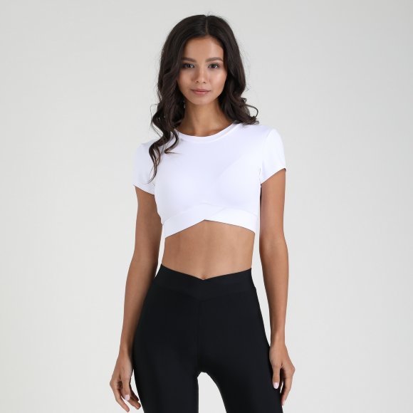 Короткий топ с поясом на запах ARGO Top 335 Короткий топ с поясом на запах ARGO Top 335