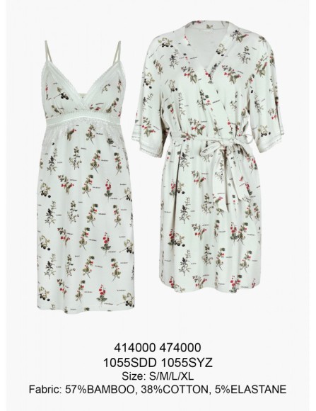 Комплект (сорочка+халат) Indefini 474000-414000-SYZ1055